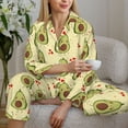 thumbnail image 6 of Rateoe Avocados And Hearts Pattern Womens Pajamas Set Long Sleeve Sleepwear Button Down Nightwear Soft Cotton Pj Lounge Sets-XX-Large, 6 of 7