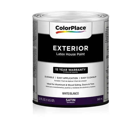 Colorplace Cp White Satin Exterior Paint Qt
