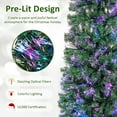 thumbnail image 3 of HOMGX 8FT Fiber Optic Slim Christmas Tree, Prelit Pencil Christmas Tree with Colorful Lights & 889 Branch Tips, Artificial Xmas Tree for Home Office Holiday Party Decoration, 3 of 15
