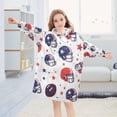 thumbnail image 5 of FORMRS Wearable Blanket Hoodie with Sleeves for Kids Cozy Flannel Sweatshirt, Star Spangled Helmets, 5 of 7