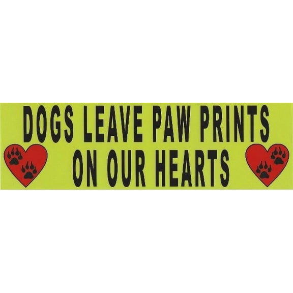 10in x 3in Dogs Leave Paw Prints Bumper Sticker Dog Window Stickers Decal Car Decals