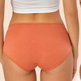 thumbnail image 6 of Women's Mid Rise Solid Cotton Brief Panties Soft Stretch Breathable Full Coverage Underwear Comfort Daily Ladies Bikini Panties ,S,Ginger, 6 of 6