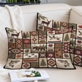 thumbnail image 2 of Country Patch Plaid Throw Pillow Covers, Brown Farmhouse Retro Bear Deer Cabin Soft Breathable Pillow Cases with Invisible Zipper for Sleeping, Small Pillowcases for Couch Bed Sofa Chair 16x24 Inches, 2 of 9