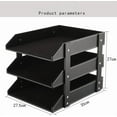 thumbnail image 2 of Leather Desk File Organizer, 3-Layer Stackable Tray, Used to Store documents, folders, Stationery, Magazines, Newspapers, Letters, and Other Home Office Sundries Desktop Organization Holder(Black), 2 of 14