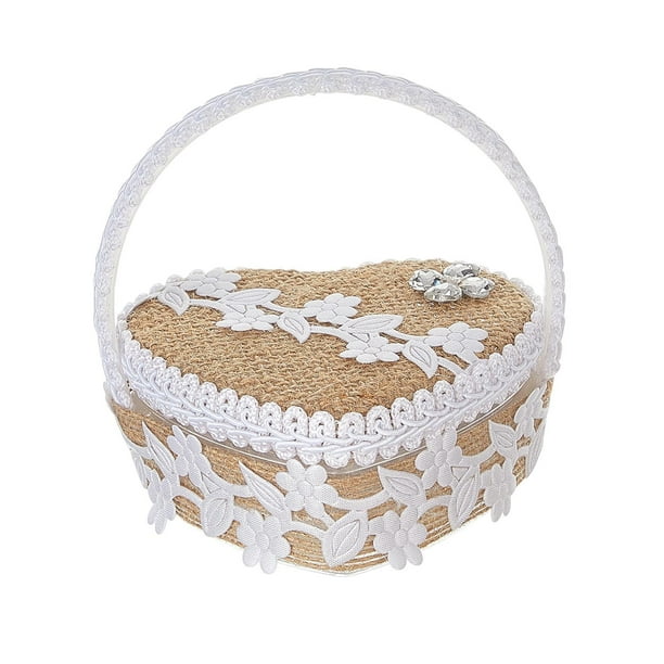Caja para guardar anillos de boda Macarena Estilo A de polipropileno y lino