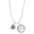 thumbnail image 1 of Delight Jewelry Silvertone Capital Letter - B - Pebble Disc - To the World You are a Mother Locket Necklace, 1 of 4