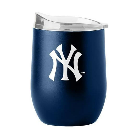 Logo Brands 520-S16PB-34 16 oz   York Yankees Flipside Powder Coat Curved Beverage Tumbler