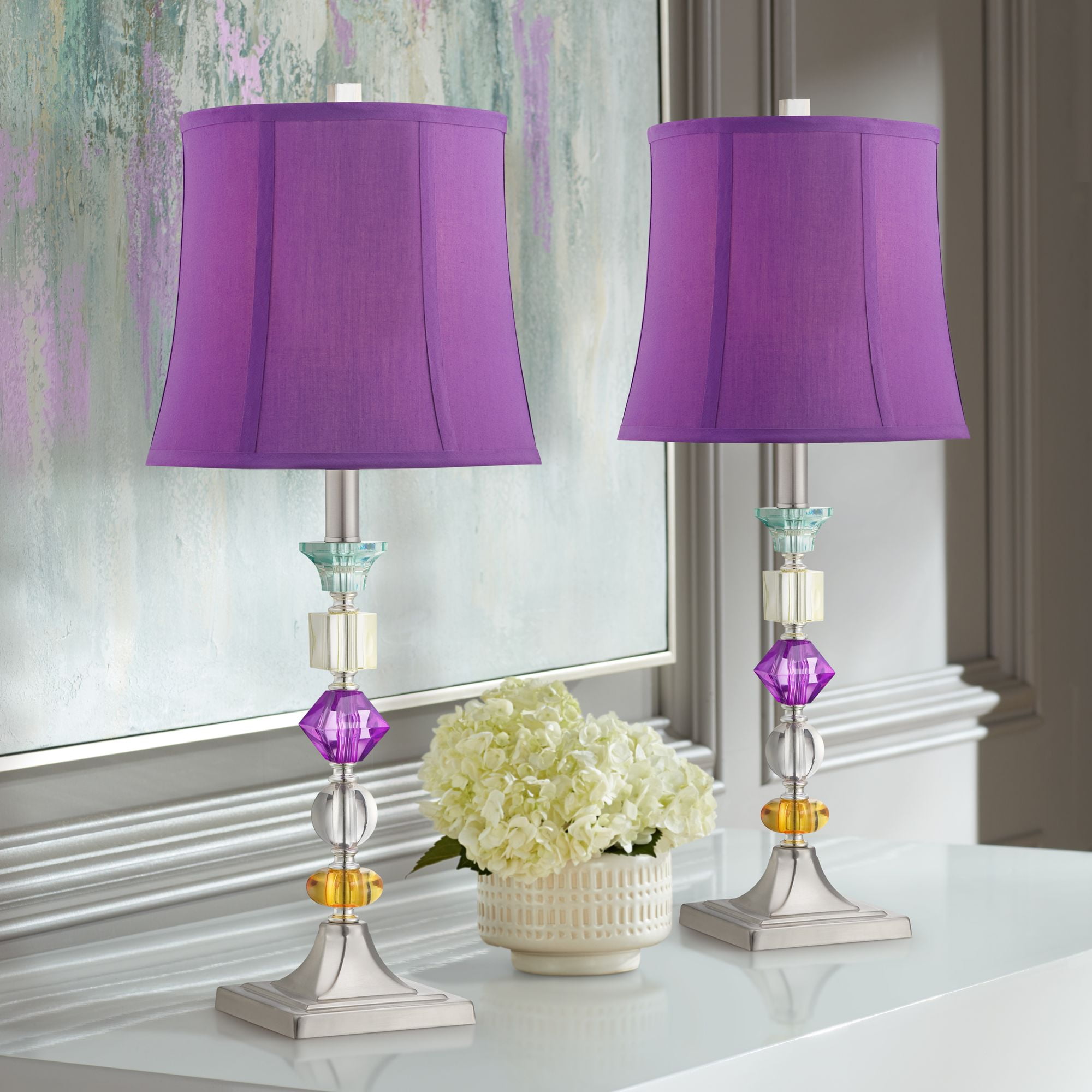 purple bedroom table lamps