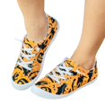 thumbnail image 3 of YLYL Halloween Sneakers for Women 2025 Fashion Pumpkin Skeleton Canvas Low Top Lace up Casual Walking Shoes, 3 of 8