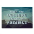 thumbnail image 2 of Saying Cutting Board, When You Believe Anything is Possible Polygonal Pattern Background Modern Print, Decorative Tempered Glass Cutting and Serving Board, Large Size, Teal Brown, by Ambesonne, 2 of 5