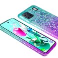 thumbnail image 4 of Compatible for LG K92 5G Case, with Tempered Glass Screen Protector SOGA Diamond Liquid Quicksand Cover Cute Girl Women Phone Case - Pink / Purple, 4 of 5