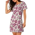 thumbnail image 2 of Lsque Rose Flowers Pattern Nightgowns for Women Sleep Shirts Short Sleeve Nightshirt Pullover Nightdress Soft Sleepwear Relaxed Fit Nightdress, 2 of 6