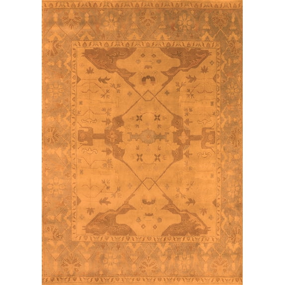 Ahgly Company Indoor Rectangle Oriental Orange Industrial Area Rugs, 4' x 6'