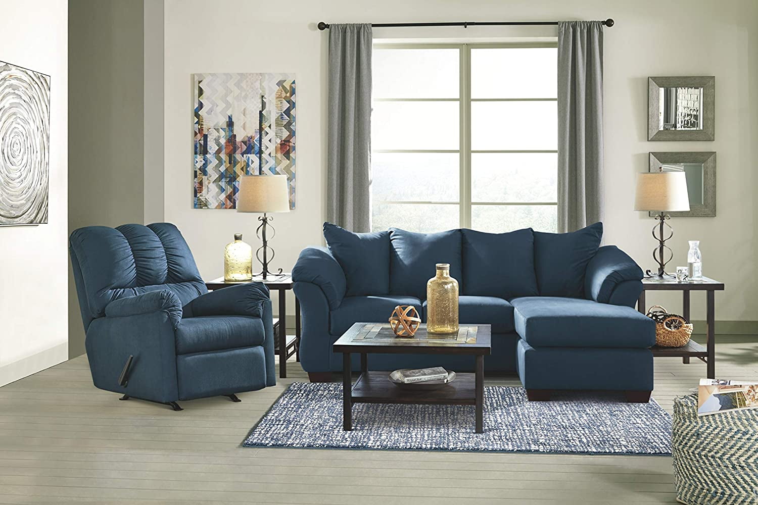 Ashley 2024 blue sofa