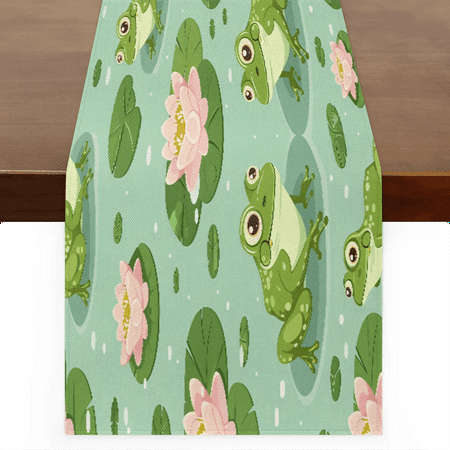 

Qzaxky Table Runner Boho Table Runner Frogs Bohemian Boho Outdoor Table Runner Decoration for Indoor Outdoor Home Dinner Party Wedding Decor 13 x 90 Inch