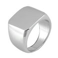 thumbnail image 1 of Men Boys Simple Retro Large Flat simple ring Square Glazed Surface Alloy Ring Plated Jewelry Accessory Hip Hop, 1 of 7