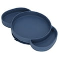 thumbnail image 3 of Platos divididos para niños, de silicona segura, plegables, con ventosas para evitar resbalones, para bebés y niños pequeños, color azul oscuro, 3 of 14