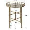 thumbnail image 3 of Uttermost Tilly 20" Round Iron and Mirror Top Accent End Table in Bright Gold, 3 of 4