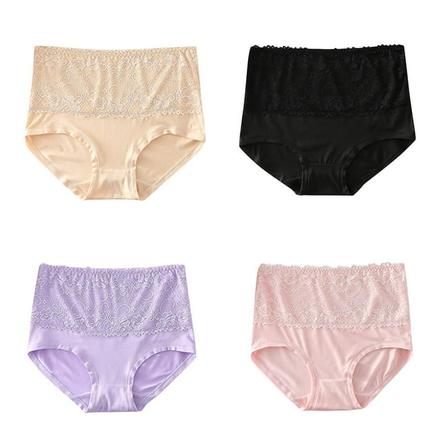 Calzoncillos Odeerbi Mujer Sin Costuras Bragas Talle Alto Encaje Transpirable Gran Tamaño