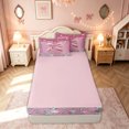thumbnail image 4 of meiyoeat Fashion Dripping Glitz Bow Zipper Twin Comforter Sets with Fitted Sheet and 2 Pillowcases for Women Girls, Pink Sparkle Diamond Zipper Bedding Set, Pink Reversible, 4 Pieces, 4 of 6
