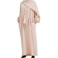 thumbnail image 2 of Njagoc3 Womens Solid Color Full - Length Abaya Dress, Long Sleeve, Modest Style, Year - Round Casual & Religious Wear, Loose Fit, 2 of 5