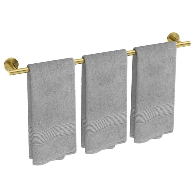 USHOWER Brushed Gold Bath Towel Bar, 30-Inch Towel Racks for Bathroom Wall-Mounted, SUS304 Stainless Steel Towel Rod (Total Length 32-Inch)