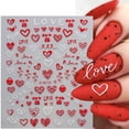 thumbnail image 1 of Stickers para uñas OIUUBBII 3D corazón San Valentín, 6 hojas, 1 of 9