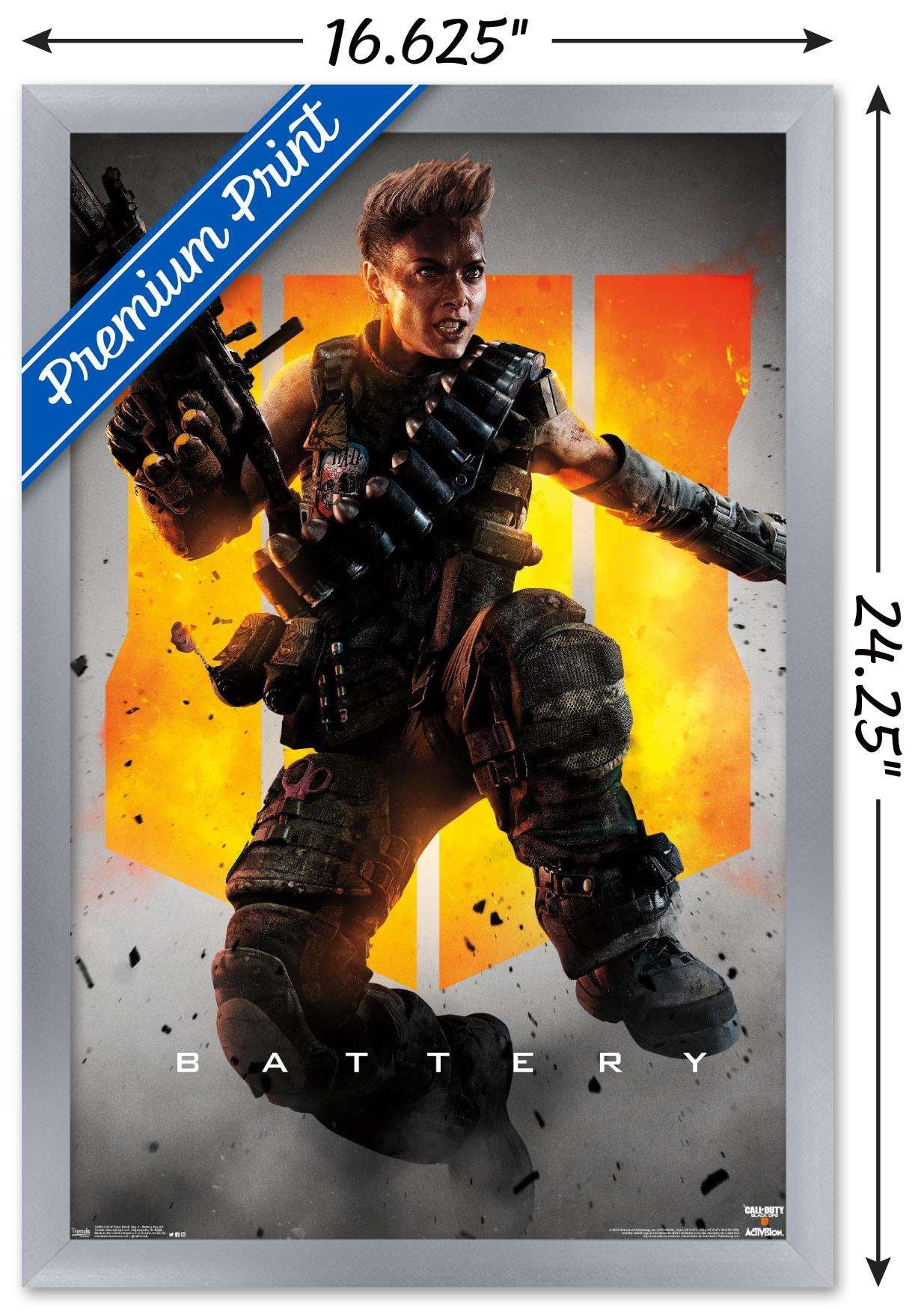 Call of Duty: Black Ops 4 - Battery Key Art Wall Poster, 14.725" x 22.375", Framed