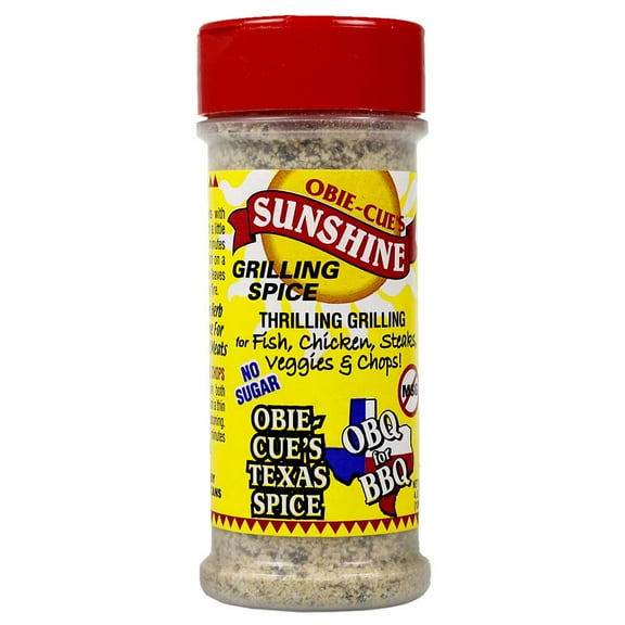 Obie Cue's Sunshine Grilling Spice Fish Poultry Beef Veggies Pork No MSG 4.8 Oz