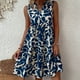 thumbnail image 4 of Vestido De Verano Vestidos de playa para mujer Vestido casual con estampado floral Elegante Boho A-Line (Azul marino M) Ygjytge para Mujer Azul marino T 30, 4 of 6