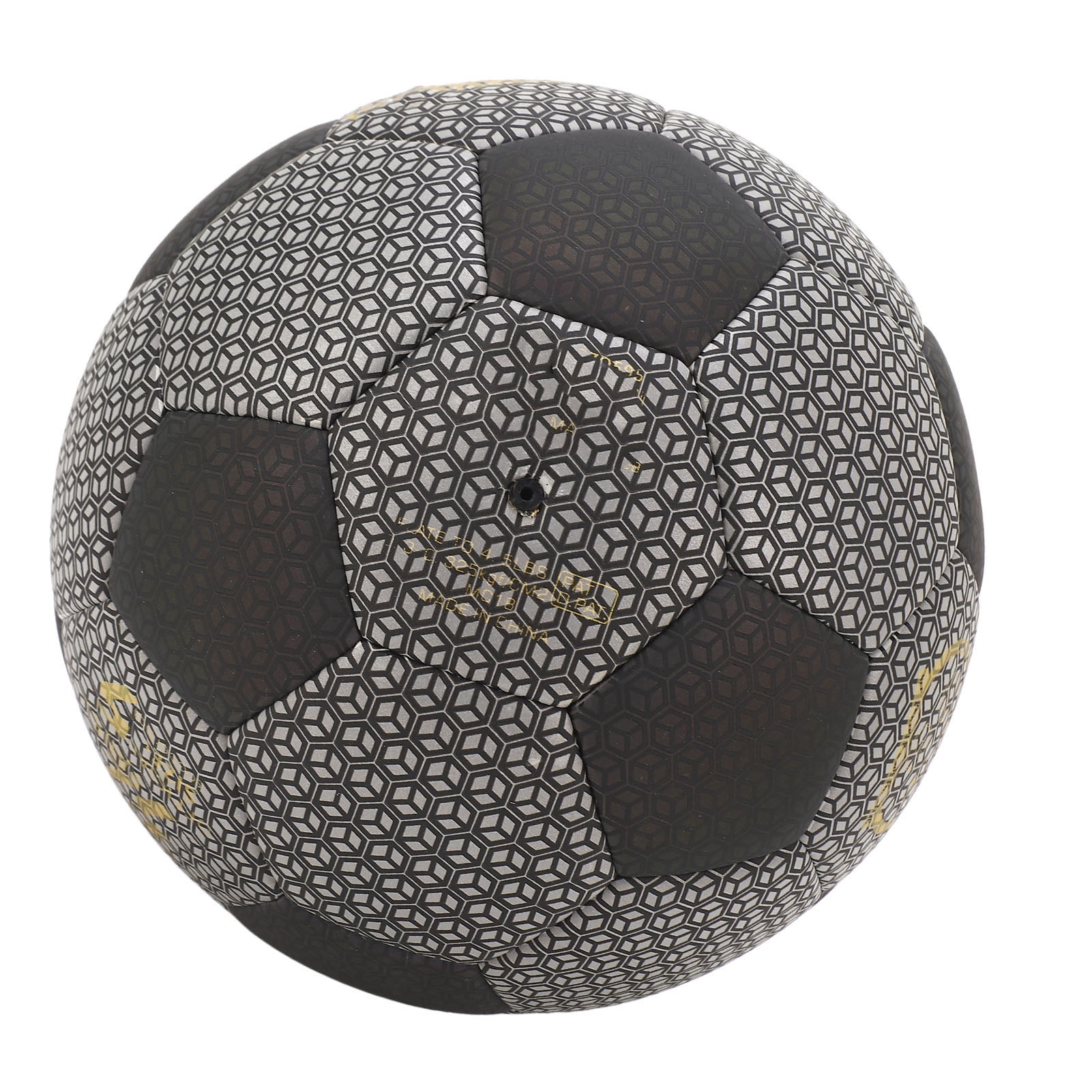 Yajisi Holographic Reflective Luminous Soccer Ball Size 5, PU Machine Stitched Glowing Night Football for Outdoor and Indoor Game Training, 7.87 inches / 20 cm