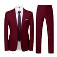 thumbnail image 2 of guisaled Men's Suits 2 Piece Slim Fit Suit Set Button Down Lightweight Casual Blazer Suit Jacket Pants Notch Lapel Tuxedo Suits, 2 of 5