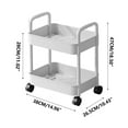 thumbnail image 3 of 2 Tier Rolling Storage Cart with Wheels Multi Room Plastic Organizer for Kitchen Living Room Office and Bathroom with Drainage Basket and Stylish Design White, 3 of 7