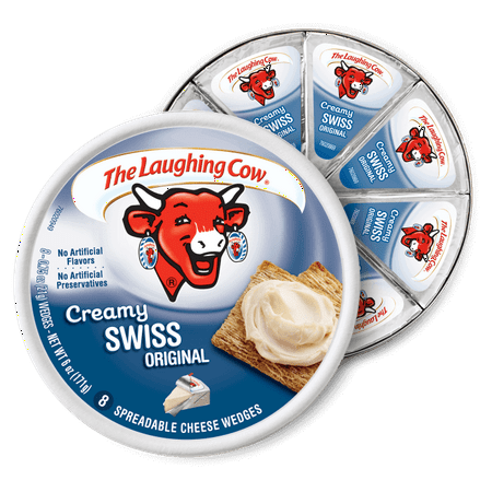 Laughing Cow Spreadable Cheese Wedges 8 pieces, 6