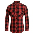 thumbnail image 2 of NAFUU Mens Dress Shirts Fashion Men's Autumn Winter Casual Party Long Sleeved Plaid Lapel Comfortable Thick Warm Flannel Shirt With Pockets Stretch Dress Shirt, 2 of 7