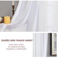 thumbnail image 3 of 2 Paneles de Cortinas traslúcidas, Ligero Vertical Cortinas con Bolsillo para Barra, Cortinas Transparentes para Recamara y Sala, Equilibrar La Privacidad y La Luz (Blanco), 3 of 8