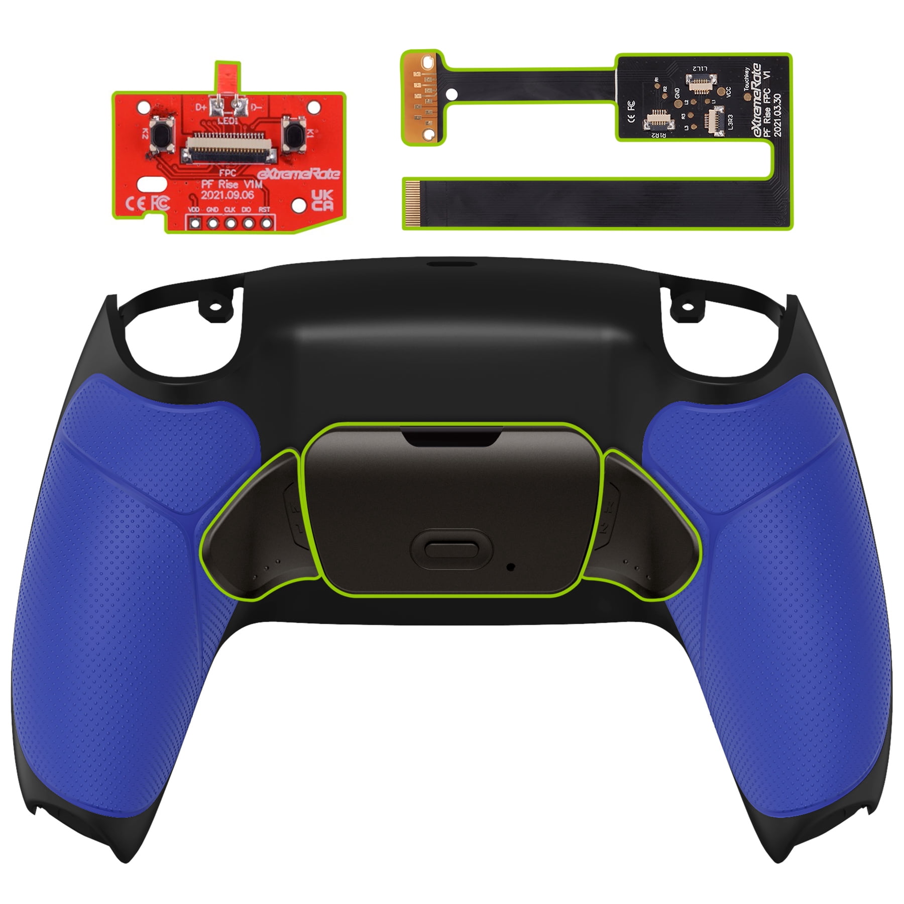 eXtremeRate Blue Rise 2.0 Remap Kit Upgrade Board Back Shell Buttons for PS5 Controller BDM-010/020