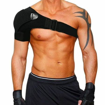 Shoulder Brace Support by Strong AID. for Rotator Cuff Pain AC Joint Dislocated Frozen Tear Injury Adjustable Compression Stability