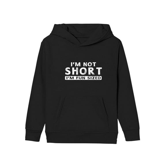 I'm Not Short I'm Fun Sized Funny Hoodie Women Men Gift Pullover Hoodie Black