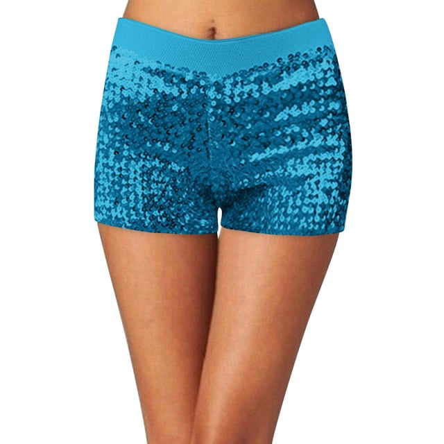 Shorts à Sequins pour Femmes, Hot Pants Disco, Mini Short Jazz Brillant, Extensible, Danse