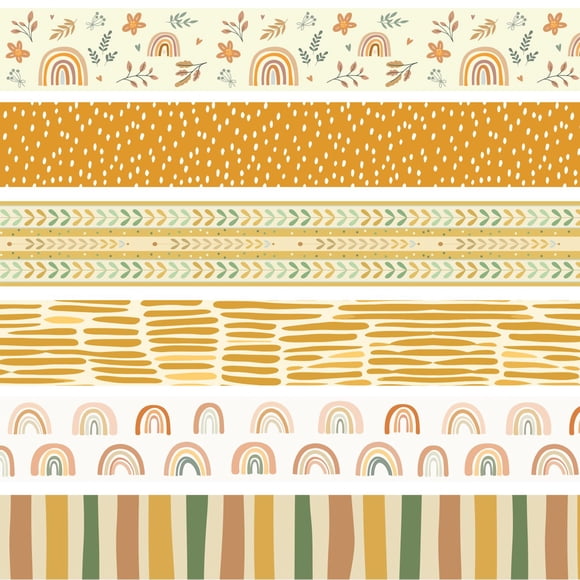 Bulletin Boho Borders VABAMNA Boho Rainbow Flower Leaf 84 pies