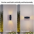 thumbnail image 6 of TICOZE 12 Inch Modern Square Outdoor Wall Lights 2 Pack Matte Black Outdoor Wall Sconce Square Cylinder Up Down Light Waterproof Outdoor Porch Light Patio Light Fixture for Garage (No Bulb Included), 6 of 9