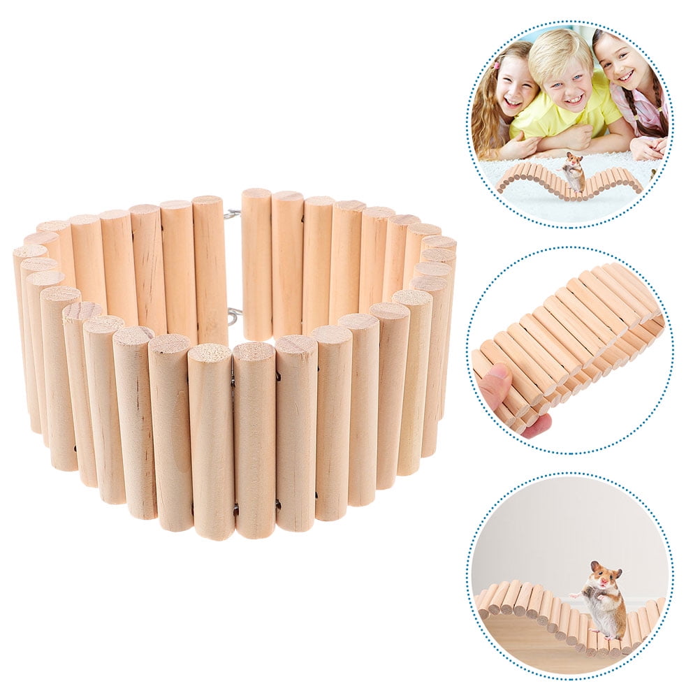 LOLIPPYY 2pcs Wooden PET Ladder Bridge for Rats and Small Animals Cage