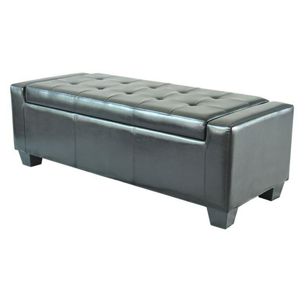 Faux Leather Storage Ottoman / Shoe Bench