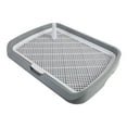 thumbnail image 4 of Caja de arena para inodoro para perros que mantiene las patas y los suelos limpios para interiores con entrada abierta para perros pequeños y Gris oscuro, 4 of 8