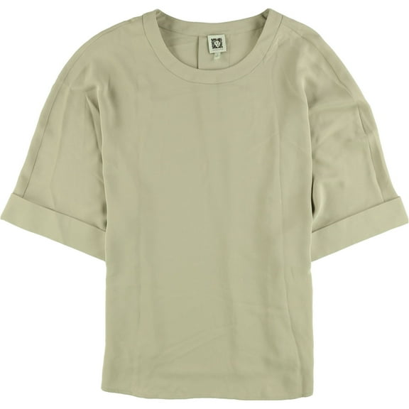 Anne Klein Womens Oversized Knit Blouse, Beige, 4