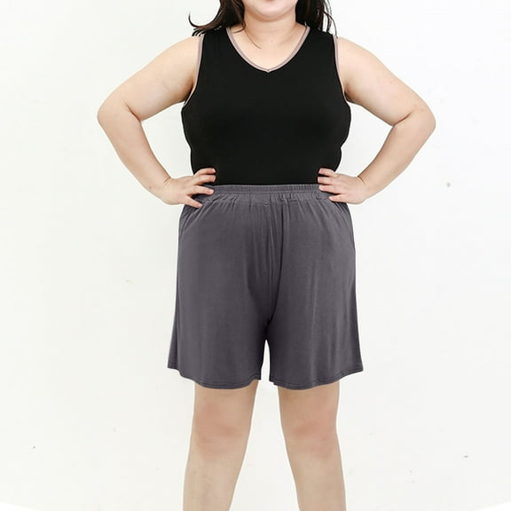 Puyaiuu New 2025 Womens Athletic Shorts Casual Solid Shorts High Elastic Waist with Pocket Soft Comfort Linen Shorts for Women