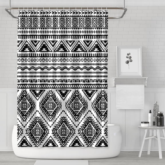 Boho Floral Shower Curtain 72x72 Inches - Tropical Leaves, Vintage Botanical Print, Waterproof Fabric for Chic Bathroom Decor, Modern Farmhouse & Bohemian Style