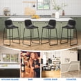 thumbnail image 2 of 30" Upholstered Bar Stools with Backs, Black, Set of 4, 2 of 6