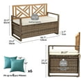 thumbnail image 2 of DWVO 70 Gallon Outdoor Storage Bench With Cushion, All-Weather PE Rattan Deck Box, Wicker Storage Seat Box for Patio Furniture, Outdoor Cushions, Pool Storage and Garden Tools - Brown, 2 of 6